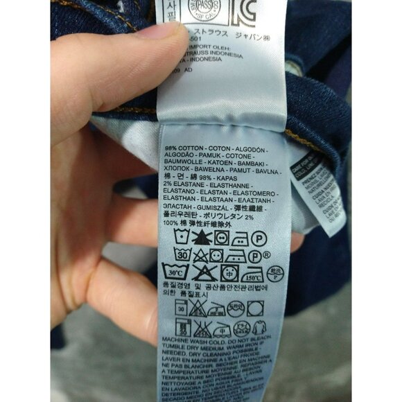 Levis 414 Jeans Womens 32 Blue Denim Relaxed Straight Leg Mid Rise Stretch - Picture 8 of 11